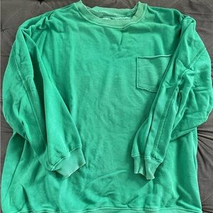 Aerie Vibrant Green Textured Sweatshirt